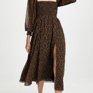 o.p.t smocked maxi dress, small